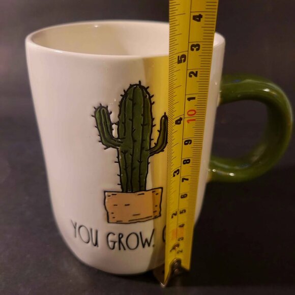 Rae Dunn "You Grow, Girl" Ceramic Coffee Mug With A Cactus Design - Picture 7 of 8